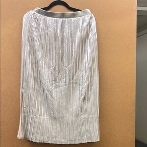 Silver Pleated Skirt
